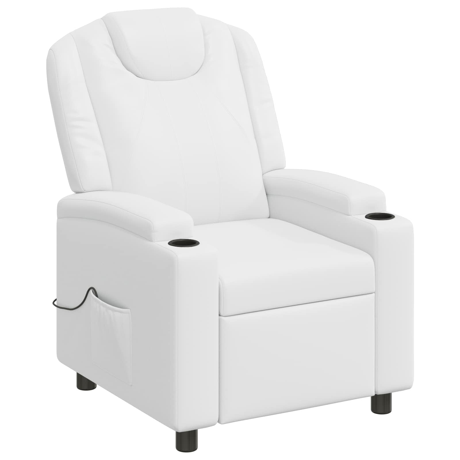 vidaXL Massagesessel mit Liegefunktion Weiß 75 x 95 x 106 cm Stoff – Bild 5