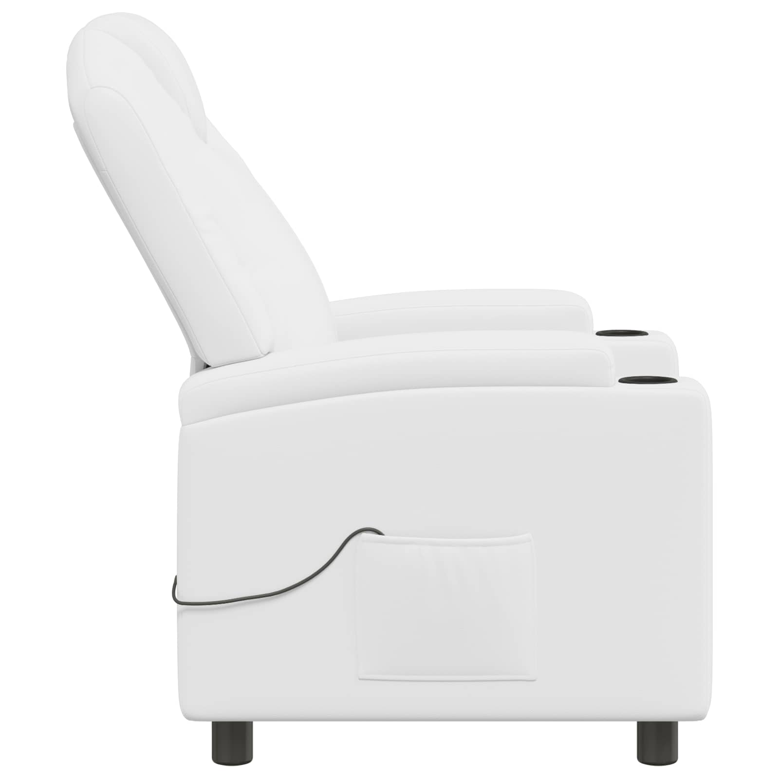 vidaXL Massagesessel mit Liegefunktion Weiß 75 x 95 x 106 cm Stoff – Bild 7