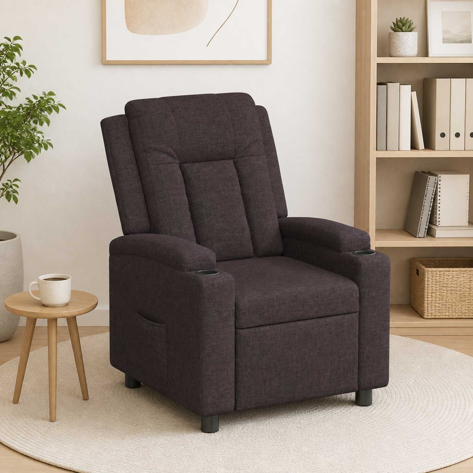 vidaXL Liggestol Mørk Brun 75 x 95 x 100 cm Stof