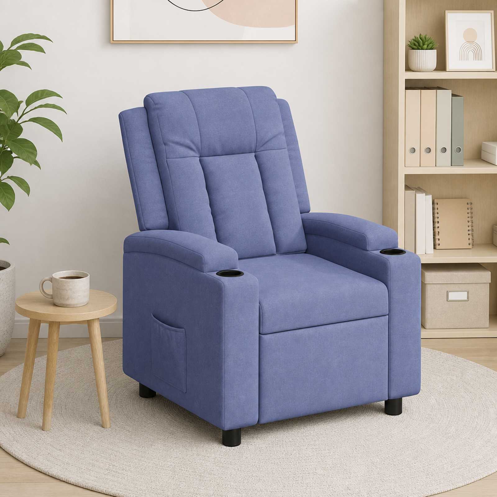 vidaXL Liggestol Jeans blå 75 x 95 x 100 cm Stof