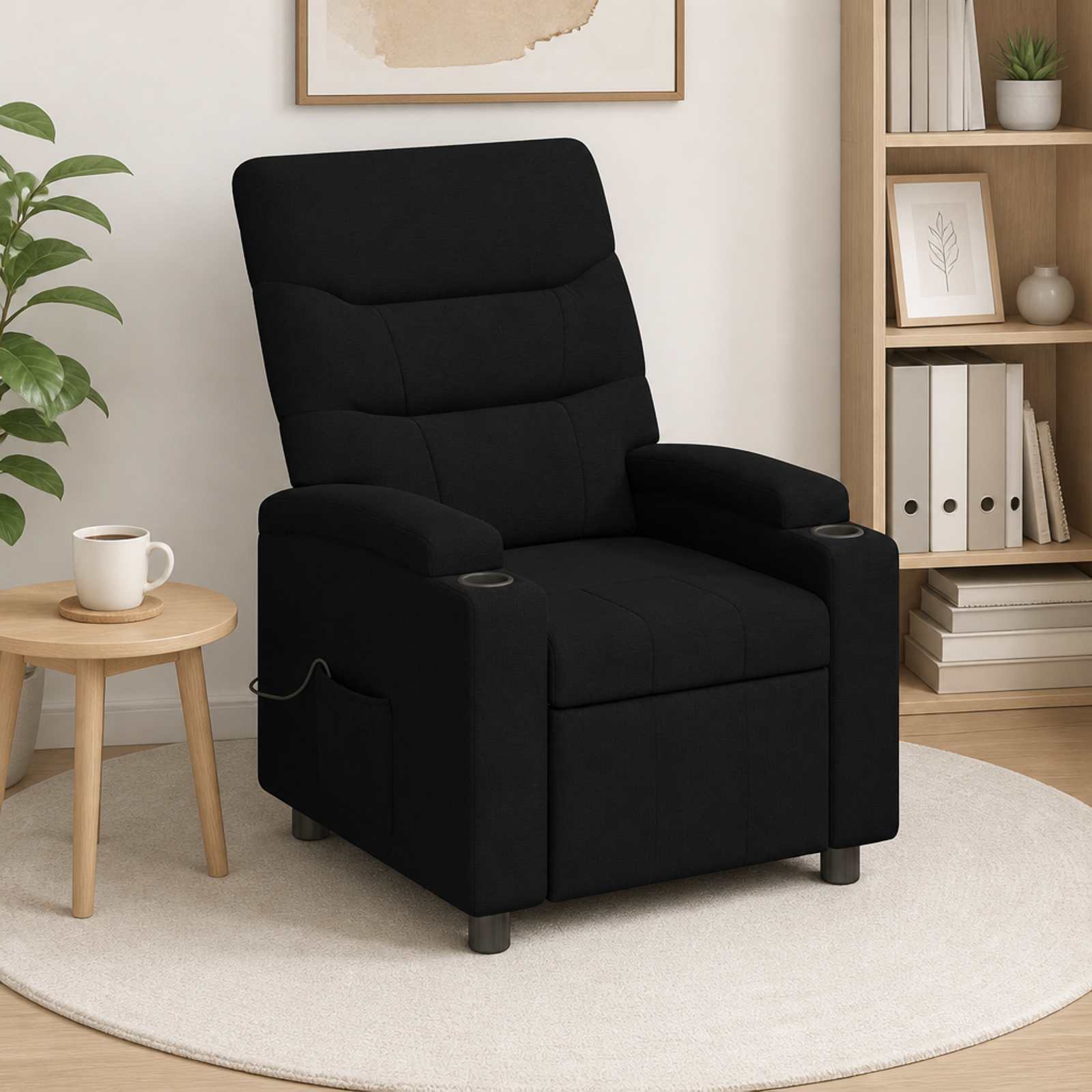 vidaXL Massagelænestol Sort 75 x 95 x 103 cm Stof