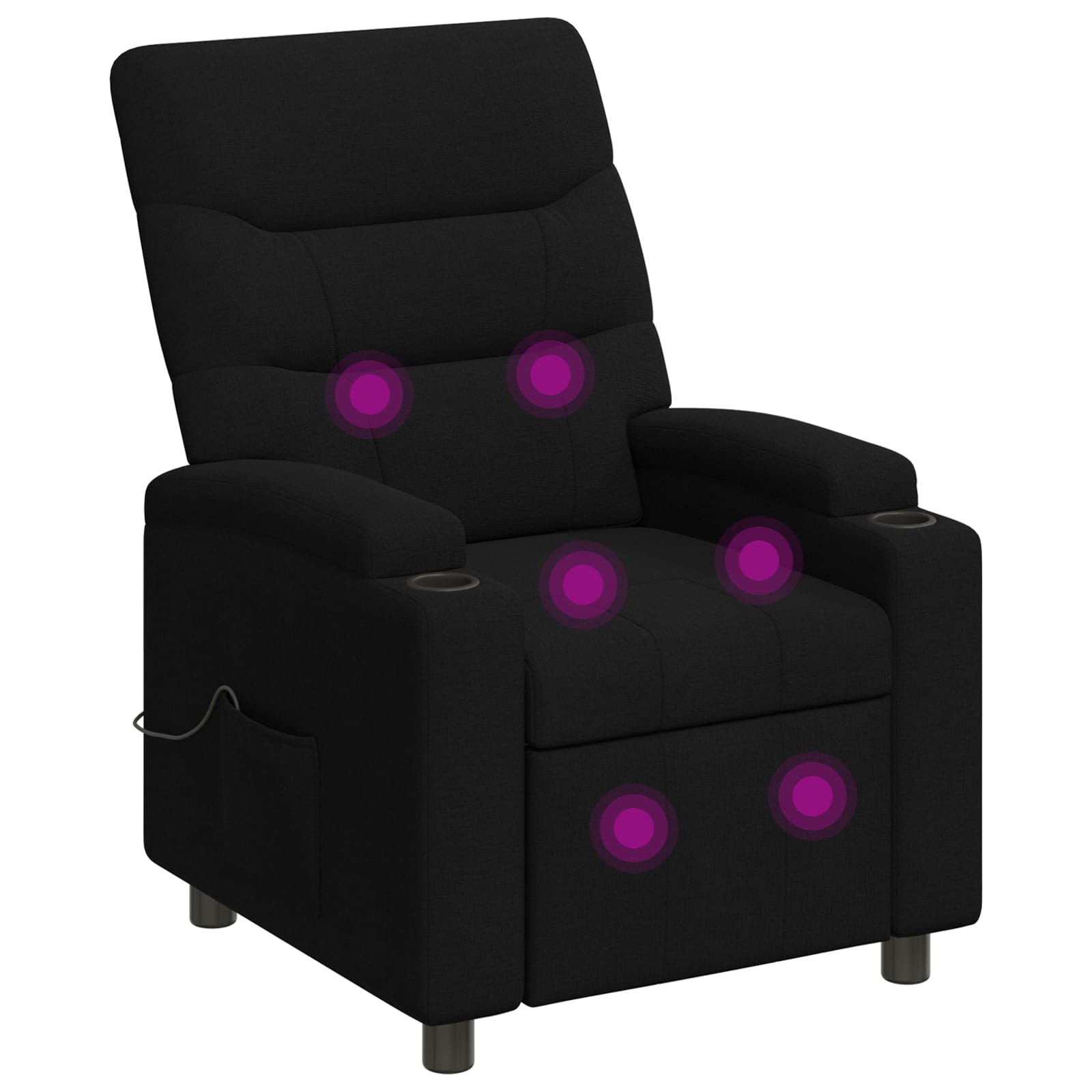 Masažni naslanjač Črna 75 x 95 x 103 cm Blago