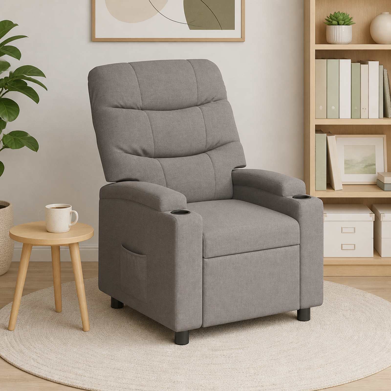 vidaXL Liggestol Gråbrun 75 x 93 x 102 cm Stof