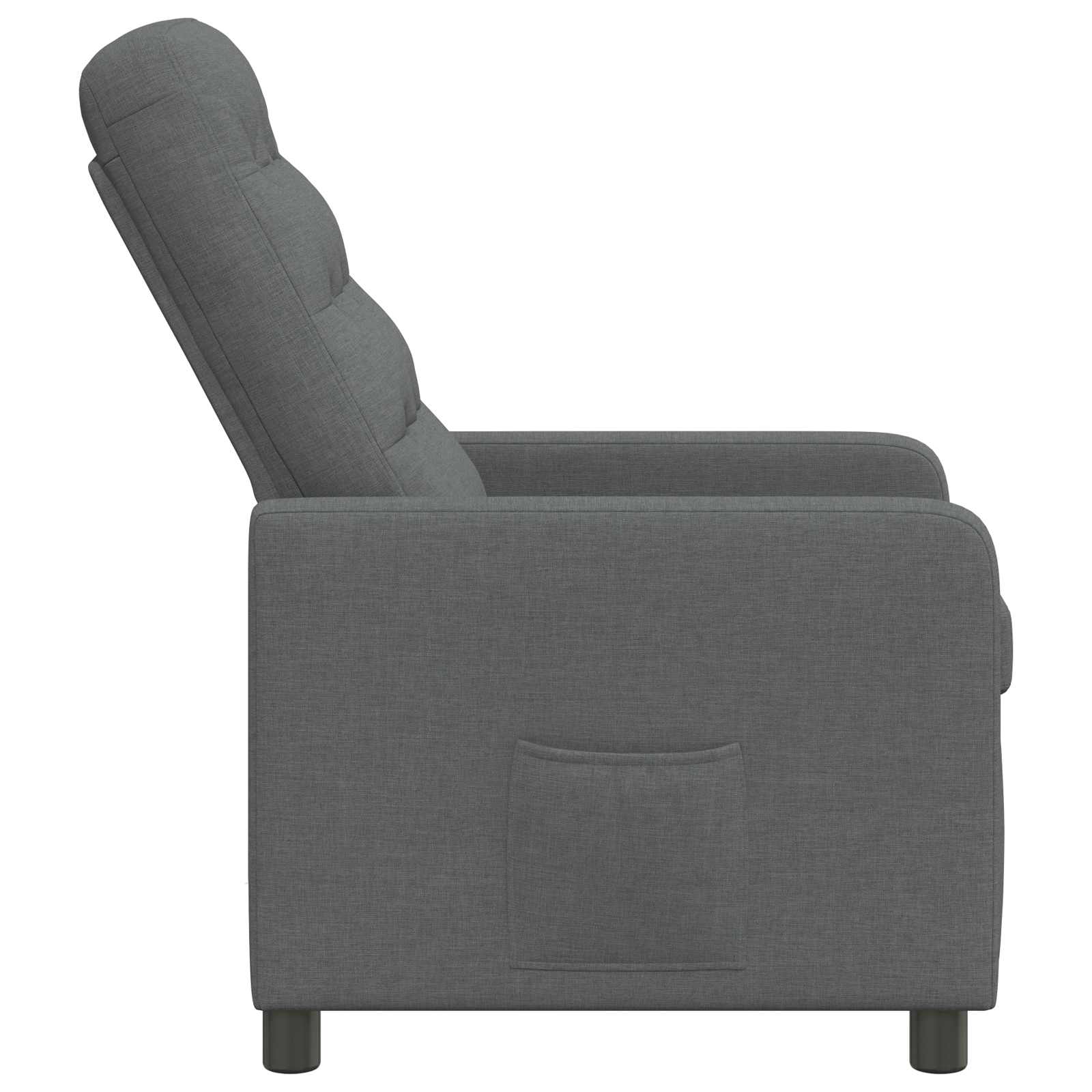 Naslonjač na ležanje Temno siva 65 x 93 x 102 cm Blago