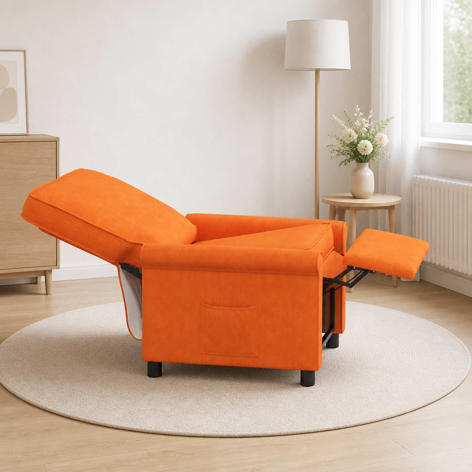 Naslonjač na ležanje Oranžna 69 x 95 x 101 cm Blago