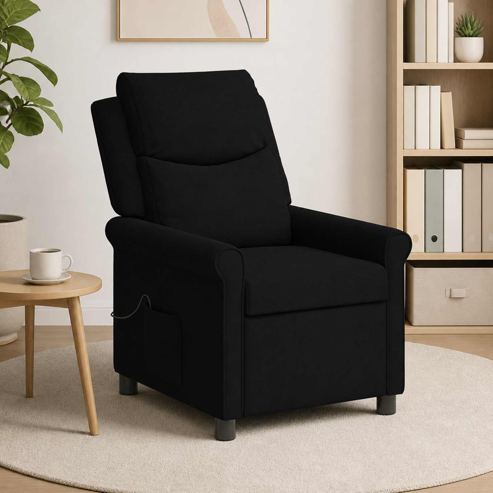 vidaXL Massagelænestol Sort 69 x 93 x 102 cm Stof