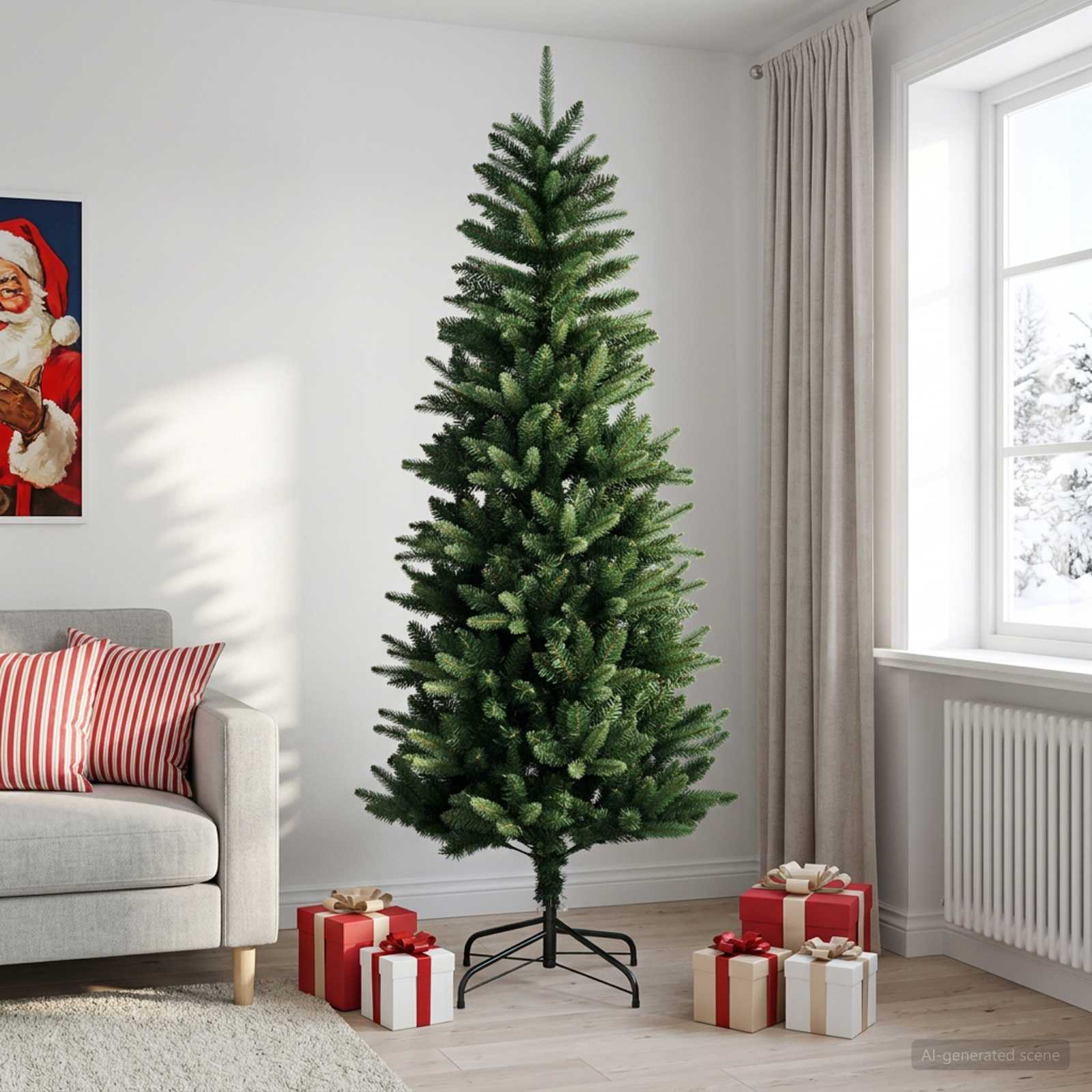 vidaXL Artificial Hinged Christmas Tree 240 cm PE og PVC Grøn
