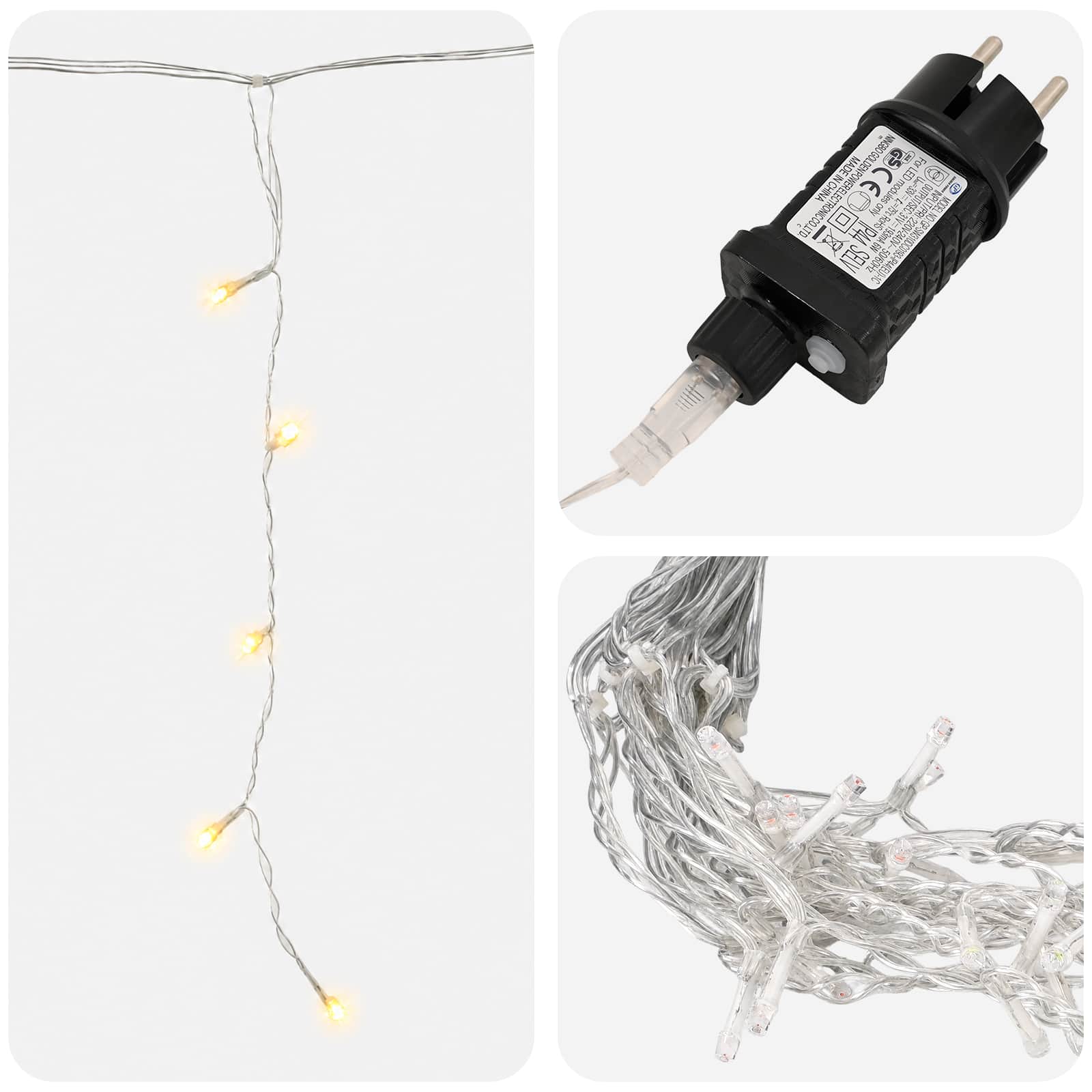 Svetlobna zavesa 798 LED Toplo bela 2000 x 72 cm