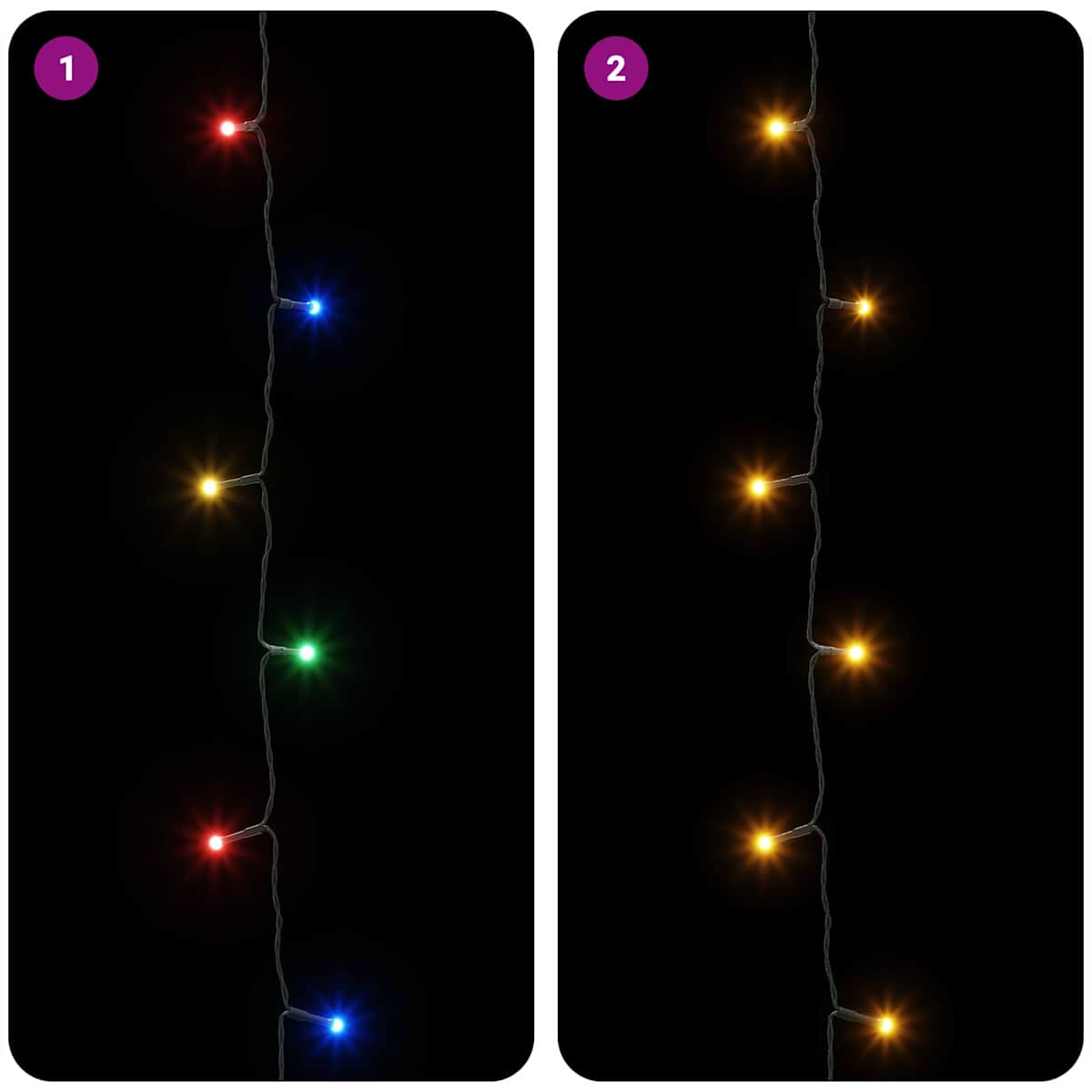 Julelyskæde med to farveindstillinger 1000 LED'er Flerfarvet - Billede 7