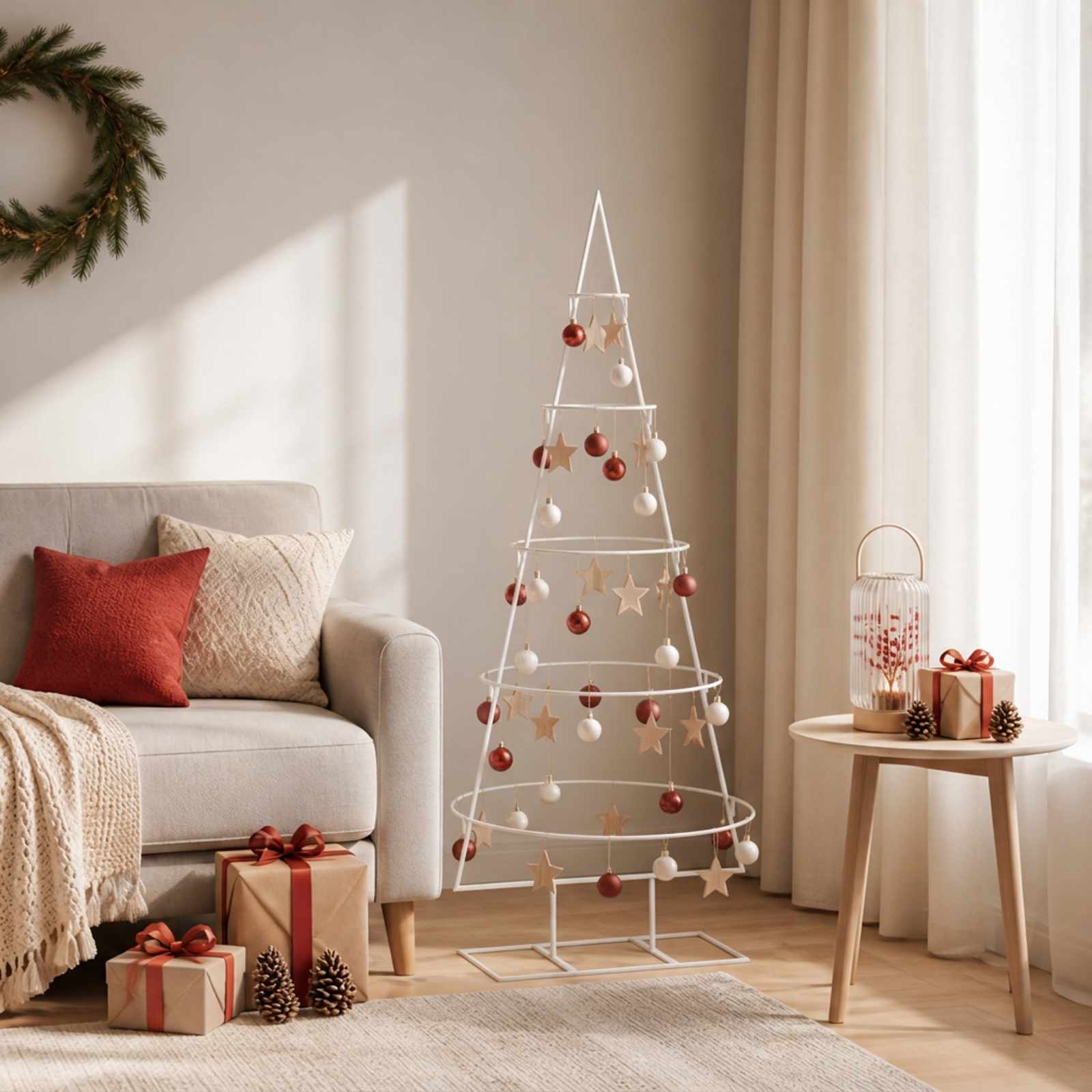vidaXL Metall-Weihnachtsbaum mit Ständer KUOPIO 125 cm Stahl Weiß