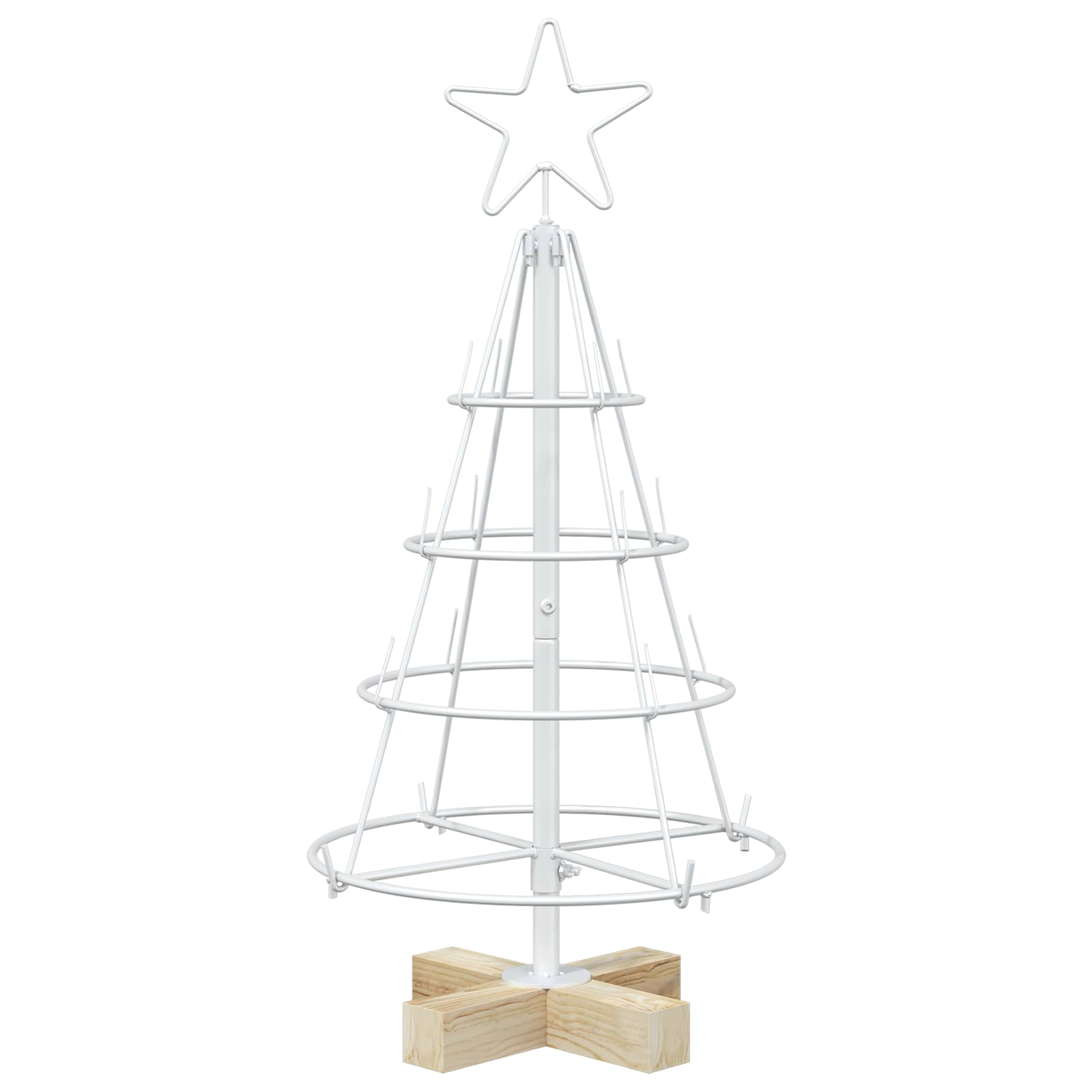 vidaXL Pom de Crăciun din metal KUOPIO 60 cm Oțel Alb