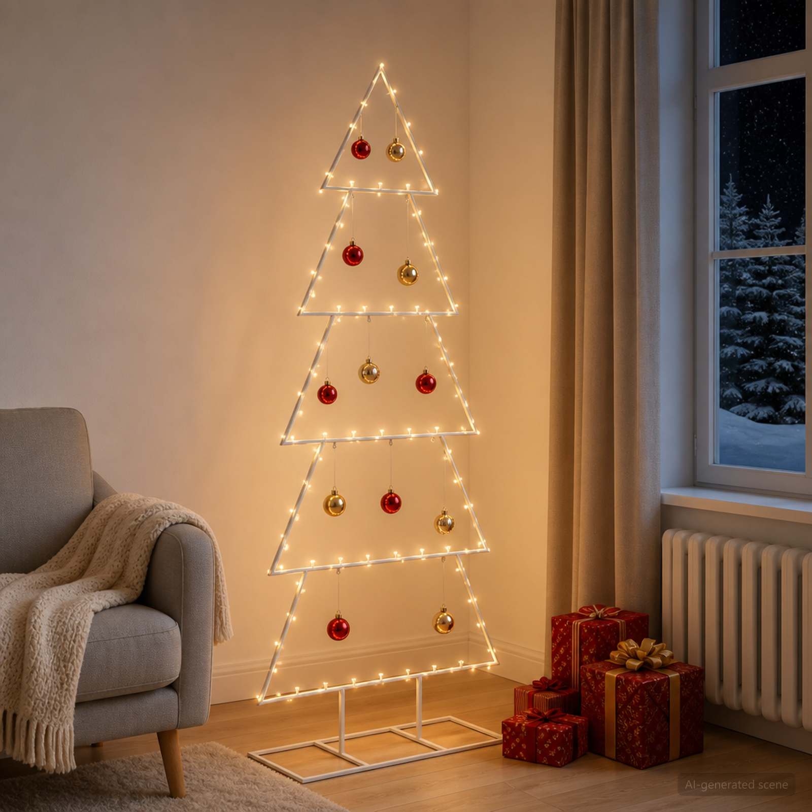 vidaXL - Metalen - kerstboom - met - standaard - KUOPIO - 150 - cm - Staal - Wit