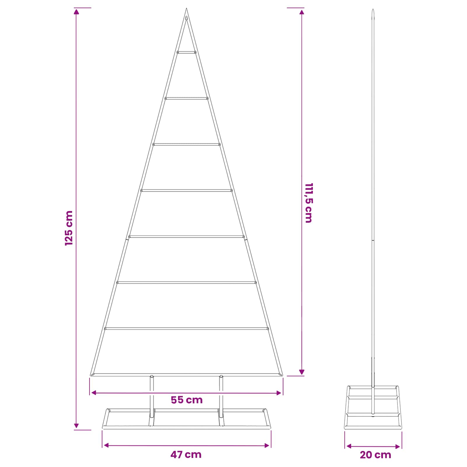 Kovinsko božično drevesce KUOPIO 125 cm