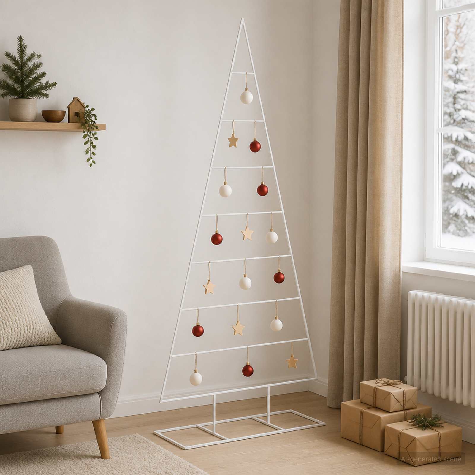 vidaXL - Metalen - kerstboom - KUOPIO - 210 - cm - Poedercoated - staal - Wit