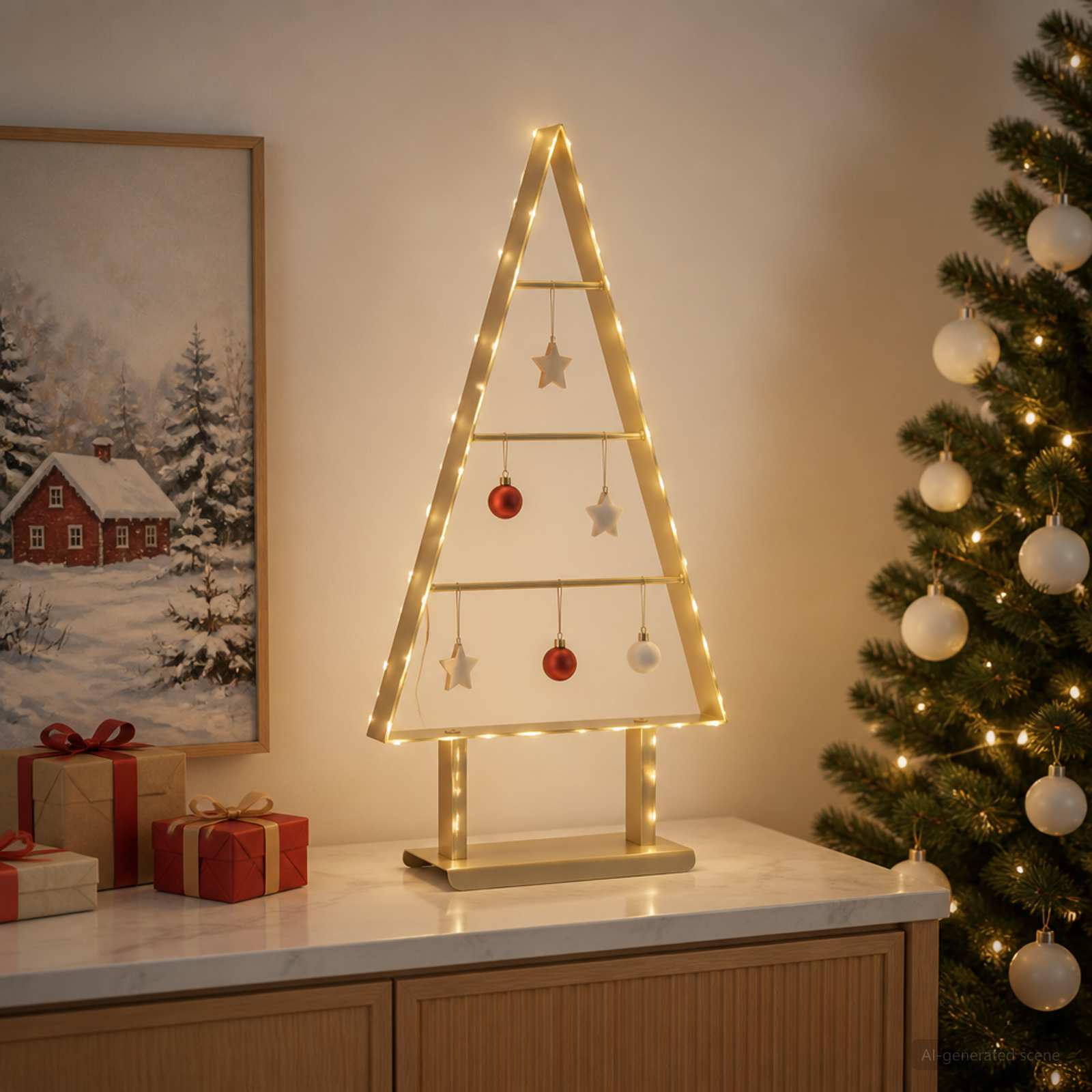 vidaXL - Metalen - kerstboom - KUOPIO - 60 - cm - Staal - Goud