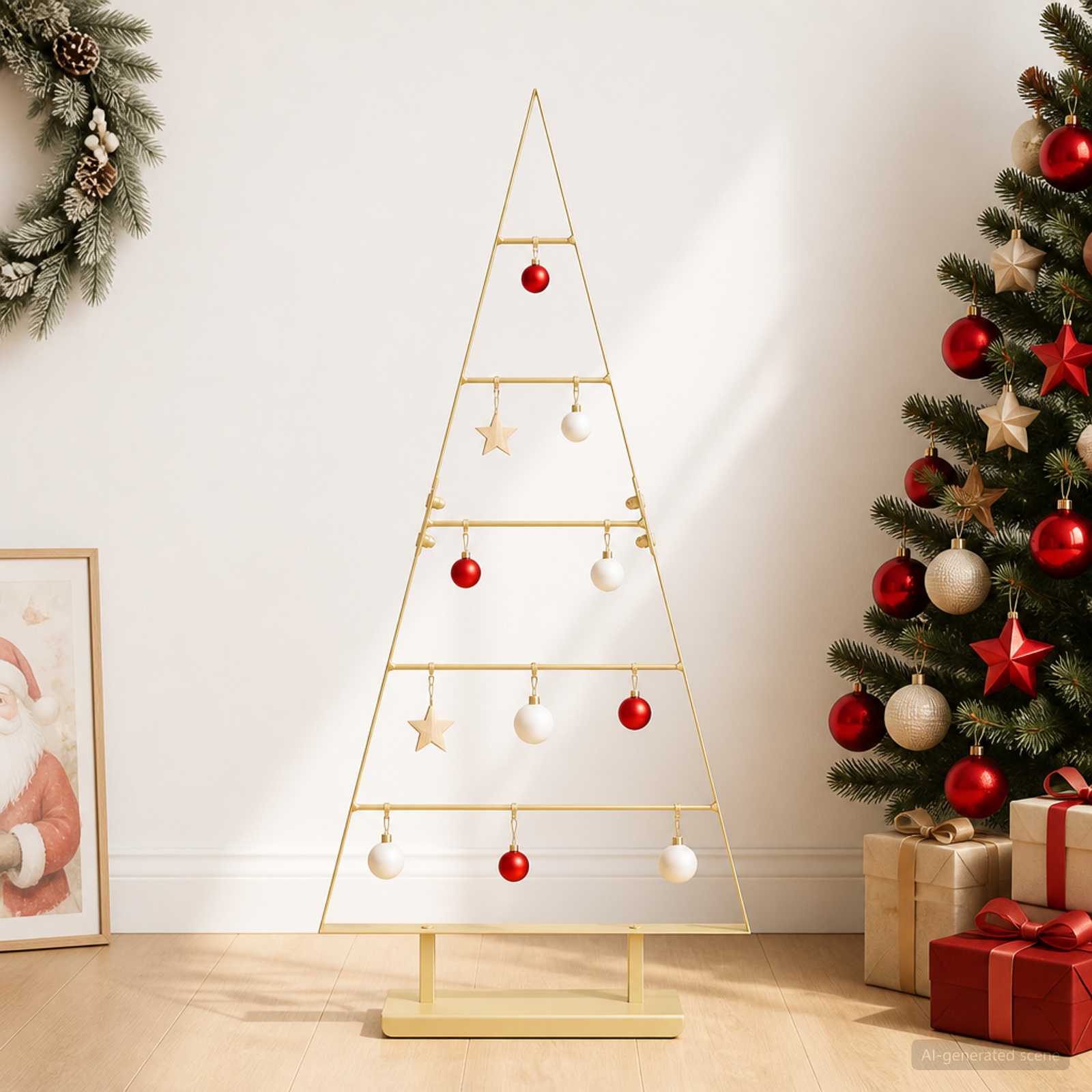 Metalen kerstboom KUOPIO 90 cm Staal Goud