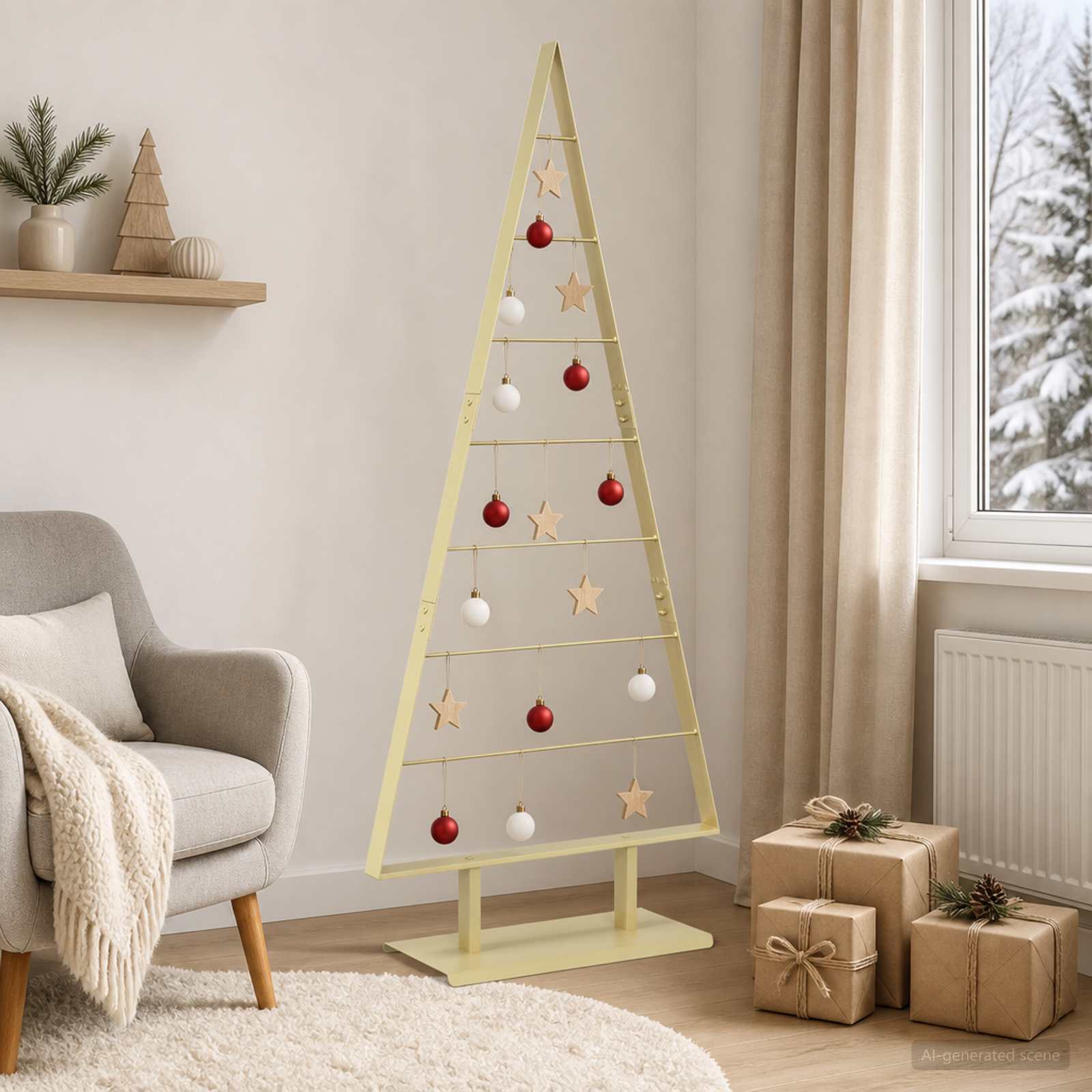 Metalen kerstboom KUOPIO 150 cm Staal Goud