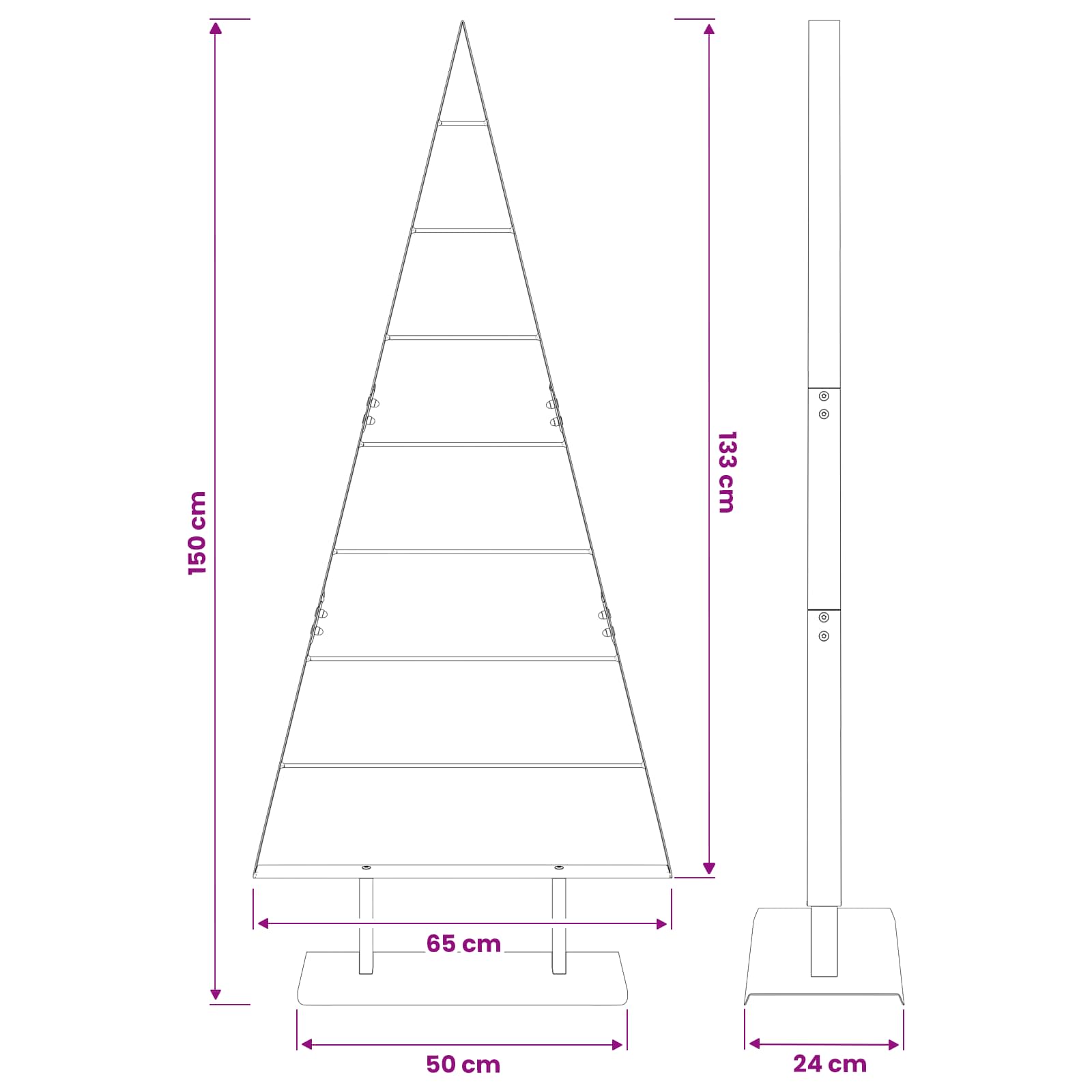 Kovinsko božično drevesce KUOPIO 150 cm Jeklo Zlata