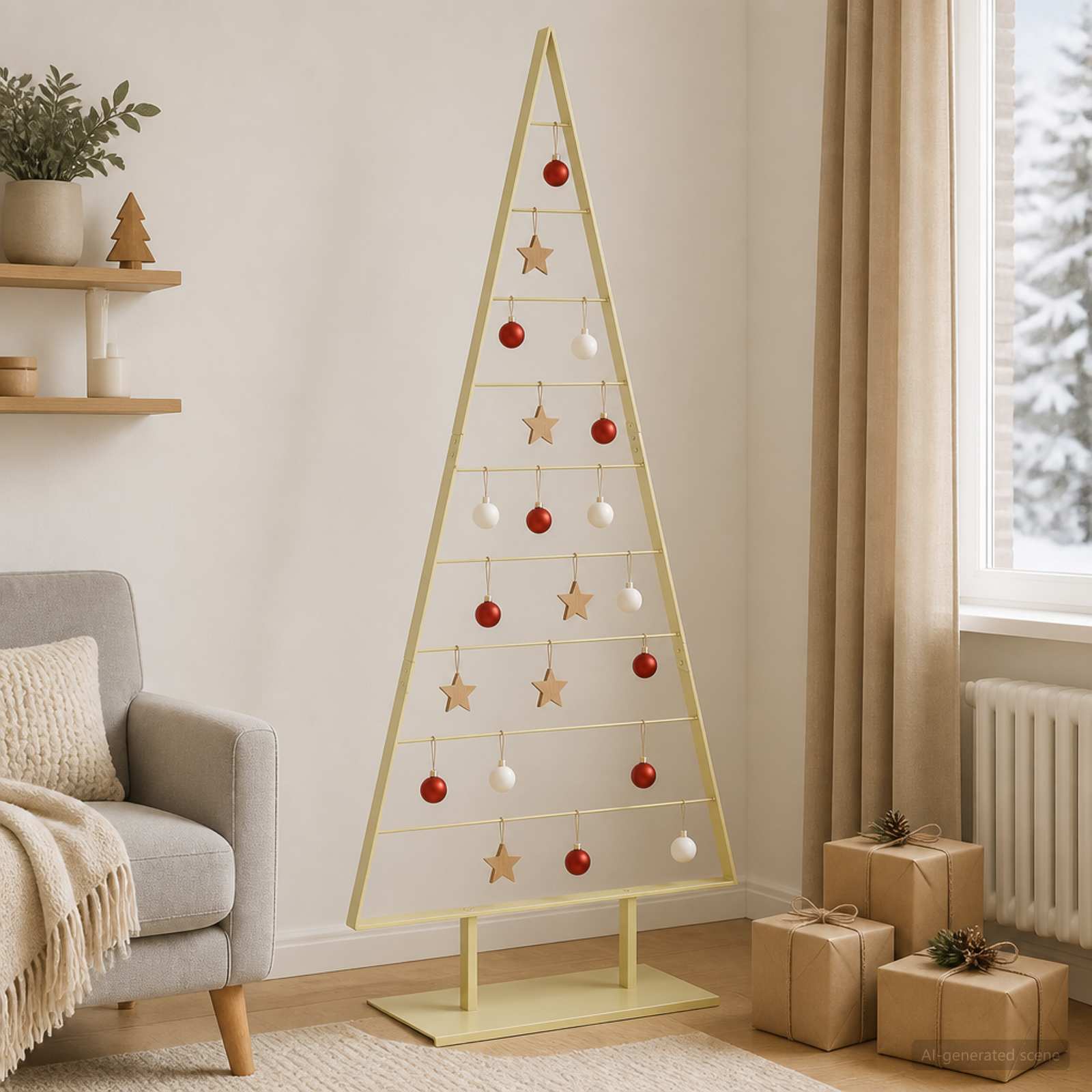 vidaXL Metal juletræ KUOPIO 210 cm Stål Guld
