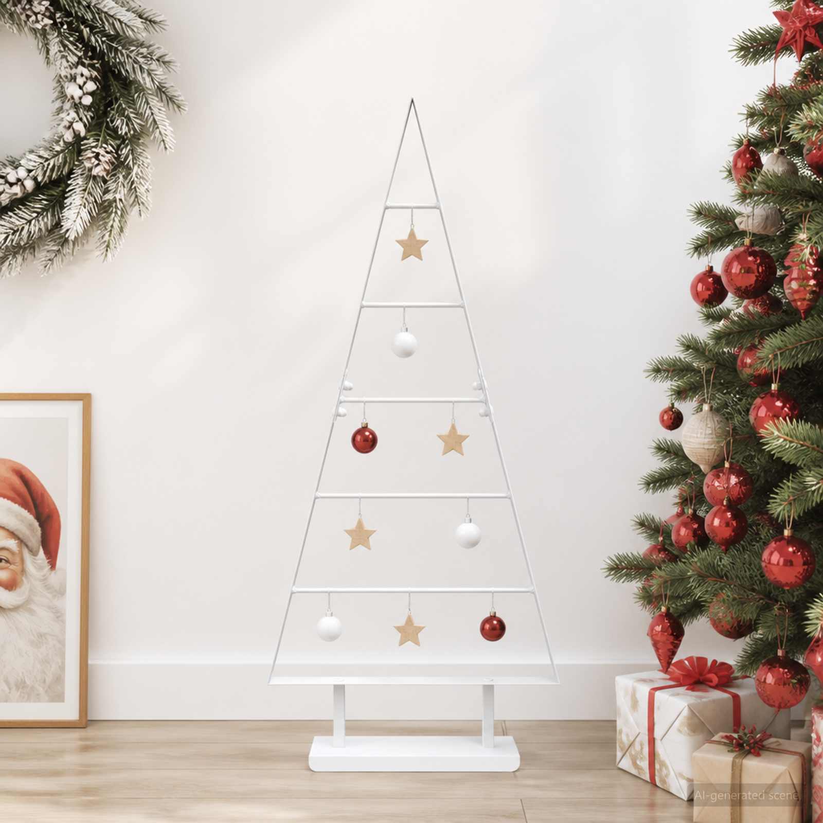 vidaXL - Metalen - kerstboom - KUOPIO - 90 - cm - Staal - Wit