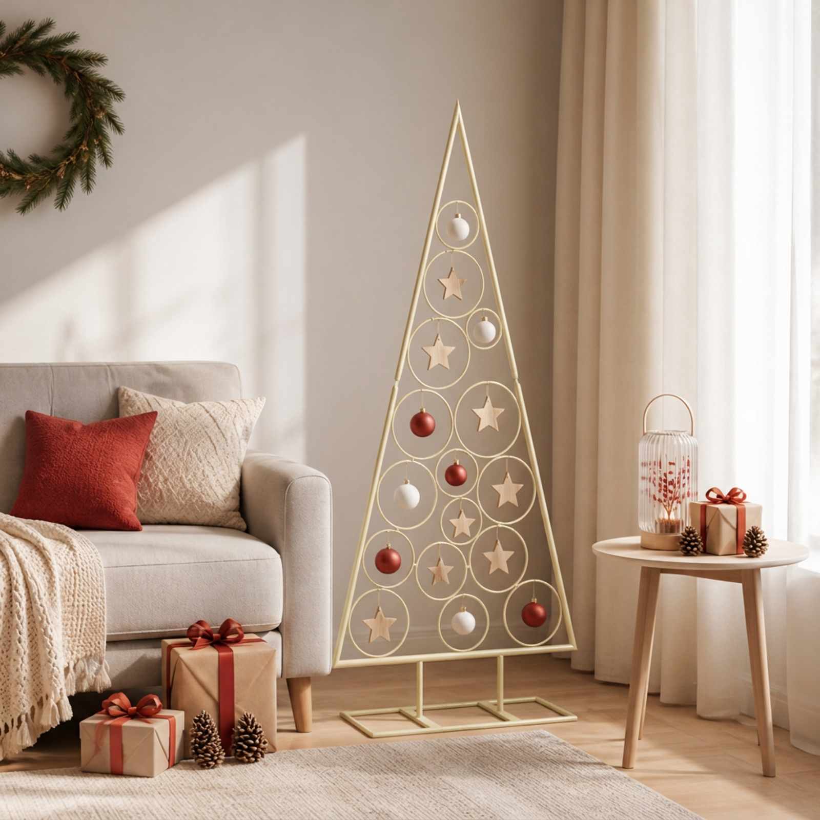 vidaXL Metall Weihnachtsbaum KUOPIO 125 cm Stahl Gold