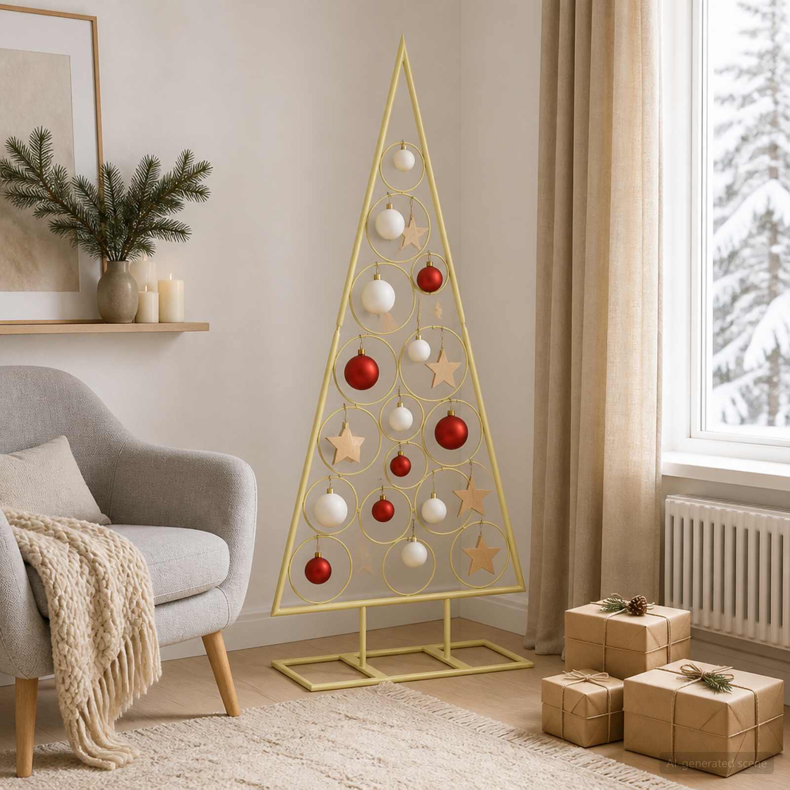 vidaXL Metal juletræ KUOPIO 125 cm Stål Guld