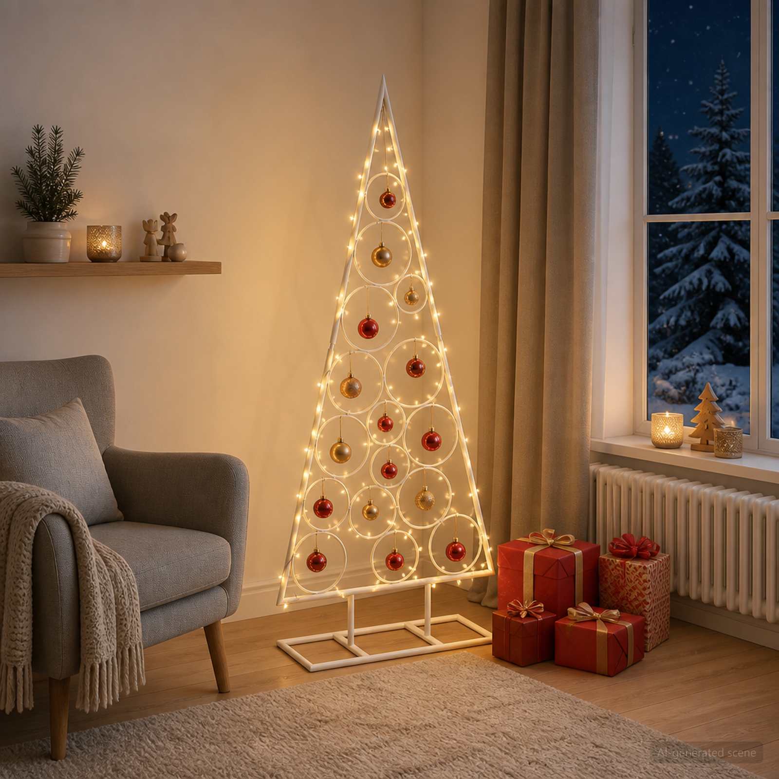 vidaXL Metal juletræ KUOPIO 125 cm Stål Hvid