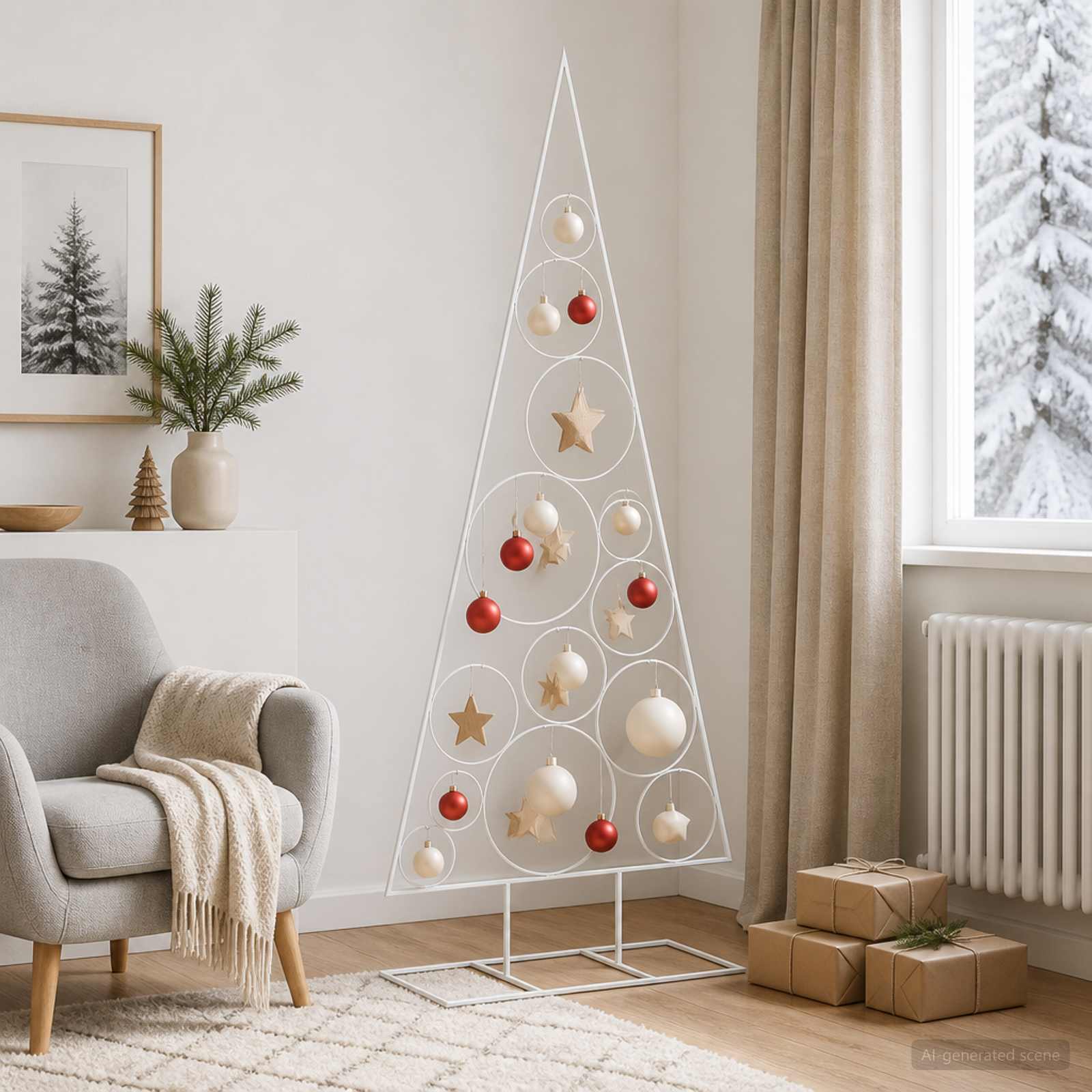 vidaXL Metal juletræ KUOPIO 150 cm Stål Hvid
