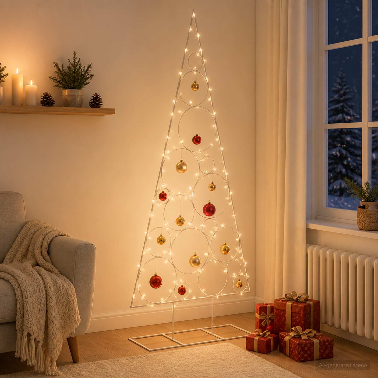 vidaXL - Metalen - kerstboom - met - ronde - standaard - KUOPIO - 180 - cm - Staal - Wit