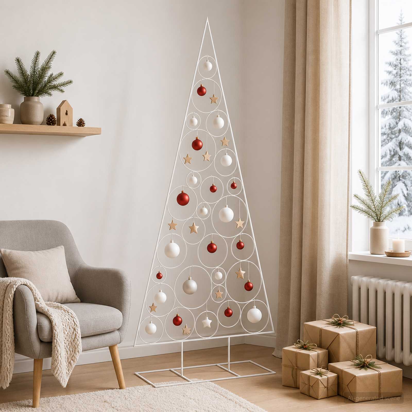 vidaXL Metal juletræ KUOPIO 210 cm Stål Hvid