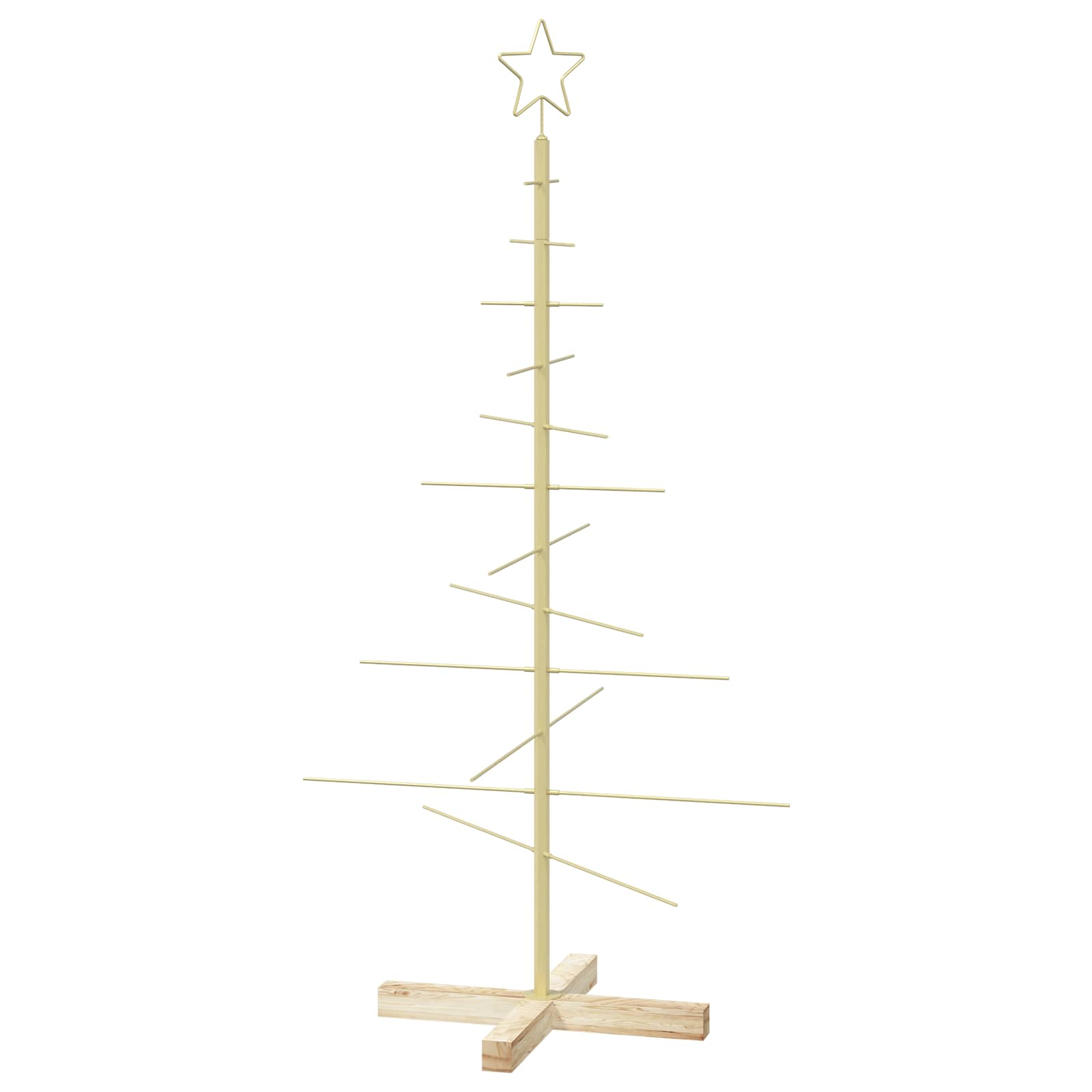 vidaXL Kovový vianočný stromček so stojanom KUOPIO 120 cm Oceľ Zlatá