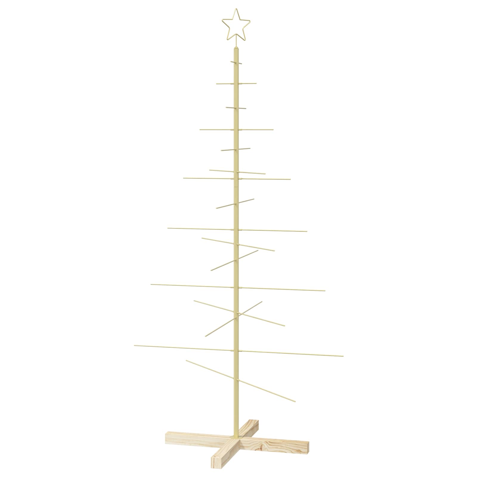 vidaXL Kovový vianočný stromček so stojanom KUOPIO 150 cm Oceľ Zlatá