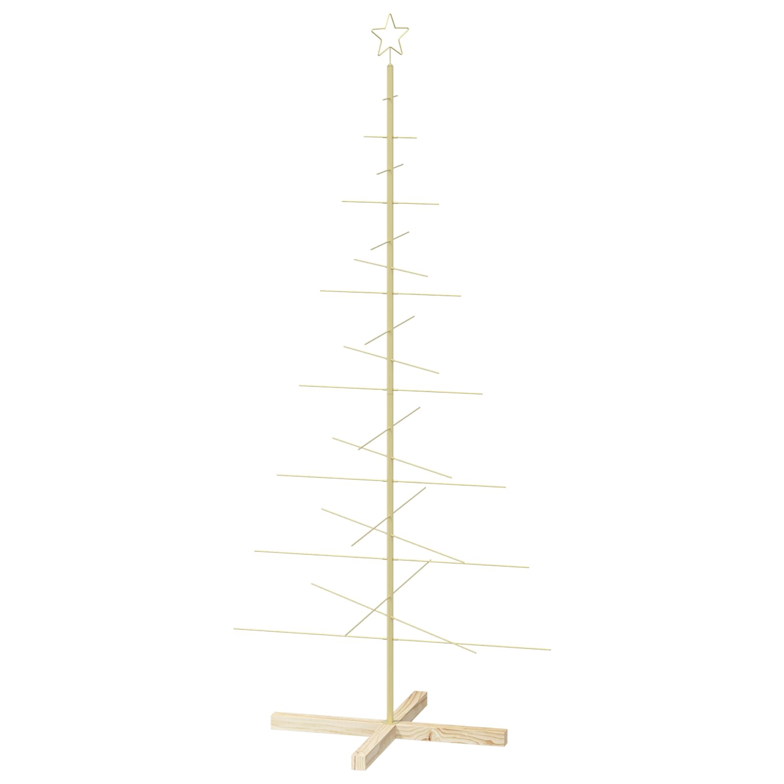 vidaXL Kovový vianočný stromček so stojanom KUOPIO 180 cm Oceľ Zlatá