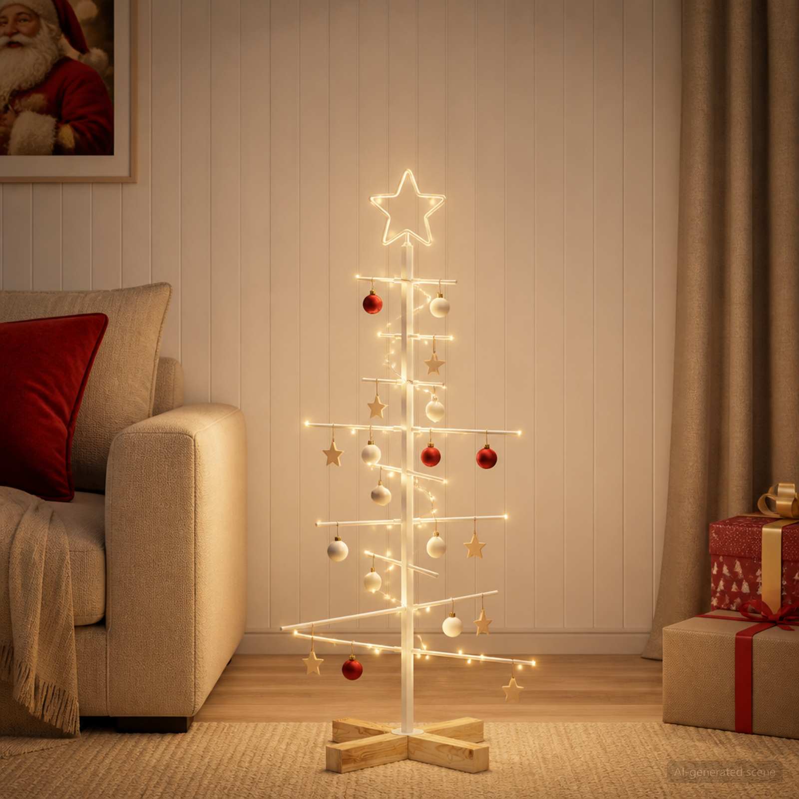 vidaXL - Metalen - kerstboom - KUOPIO - 90 - cm - Staal - Wit