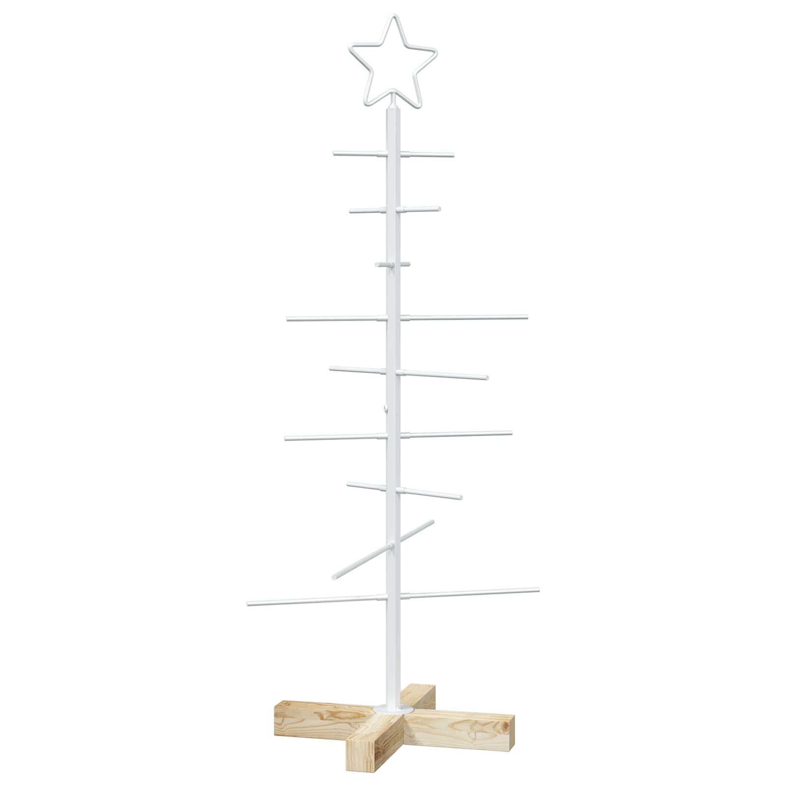 vidaXL Kovový vianočný stromček so stojanom KUOPIO 90 cm Oceľ Biela