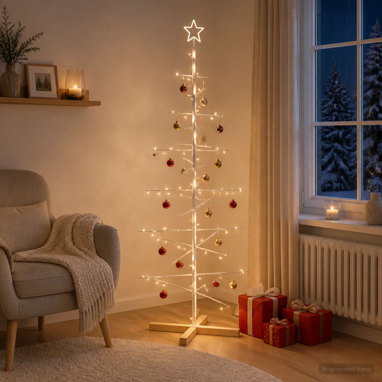 vidaXL - Metalen - kerstboom - KUOPIO - 150 - cm - Staal - Wit