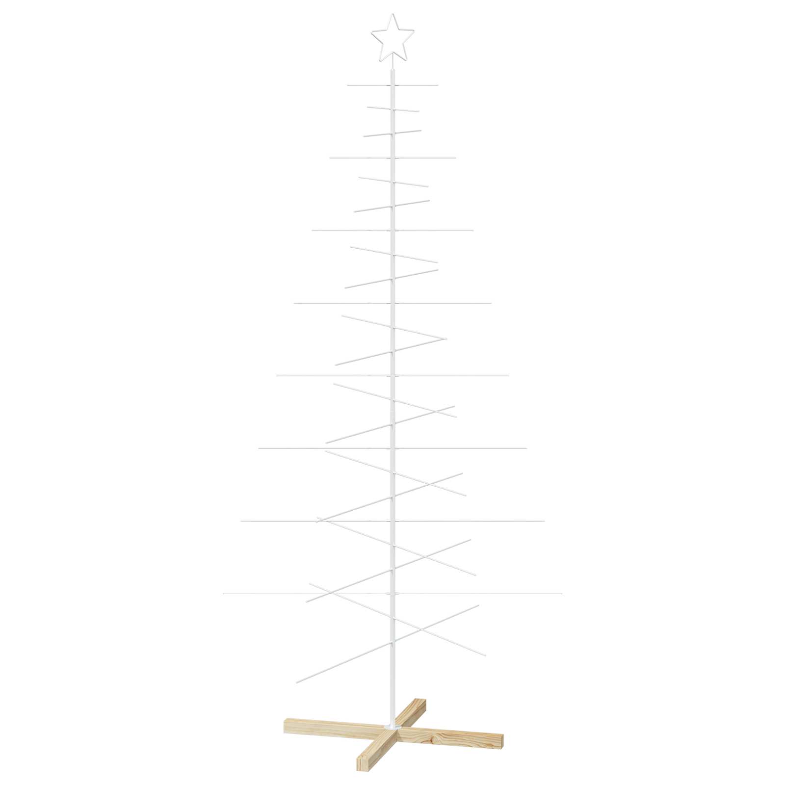 Kovinsko božično drevesce KUOPIO 210 cm Jeklo Bela