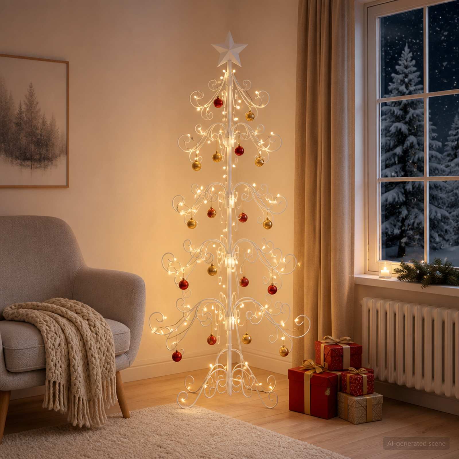 Metalen kerstboom KUOPIO 150 cm staal White