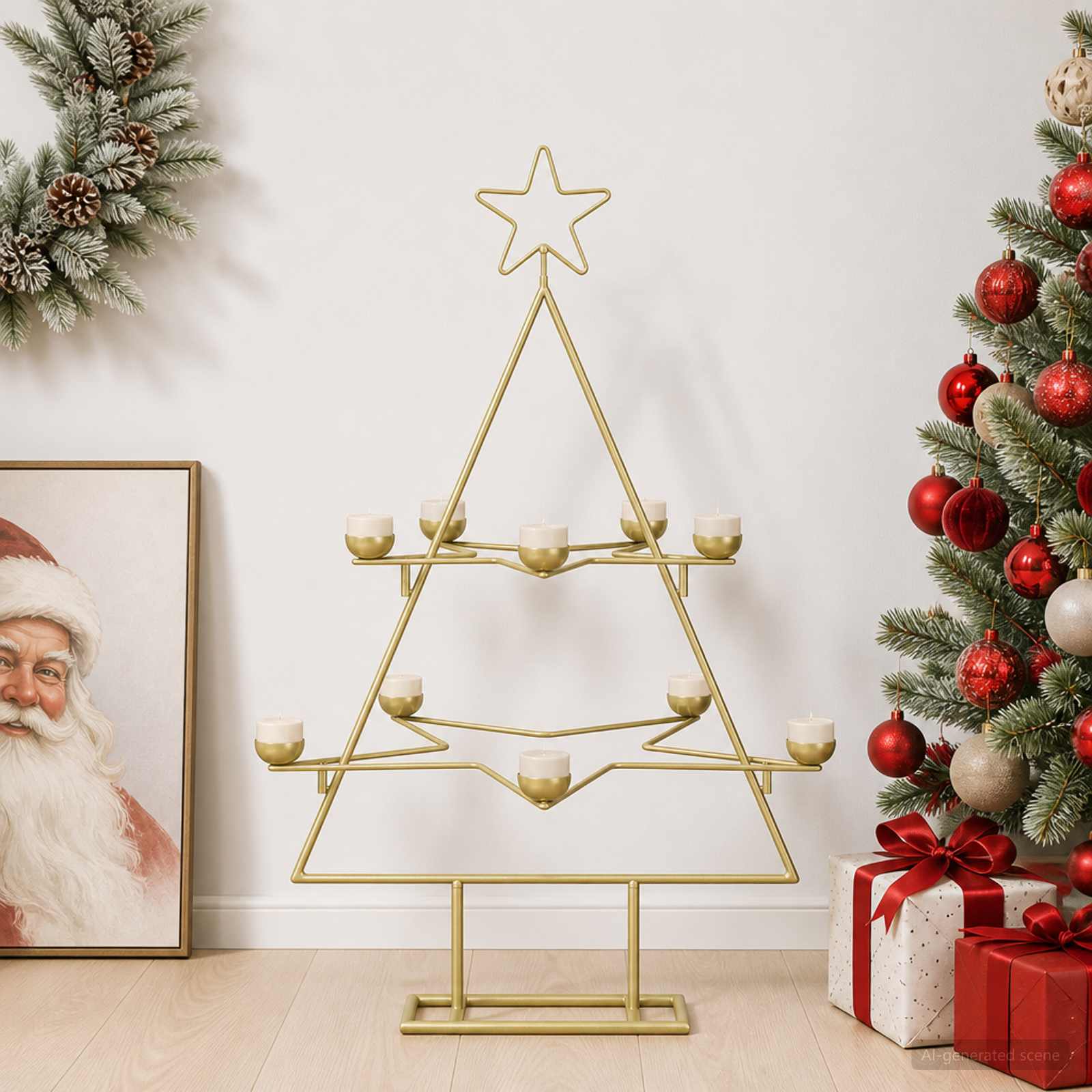 vidaXL Metal juletræ med holder KUOPIO 75 cm Stål Guld