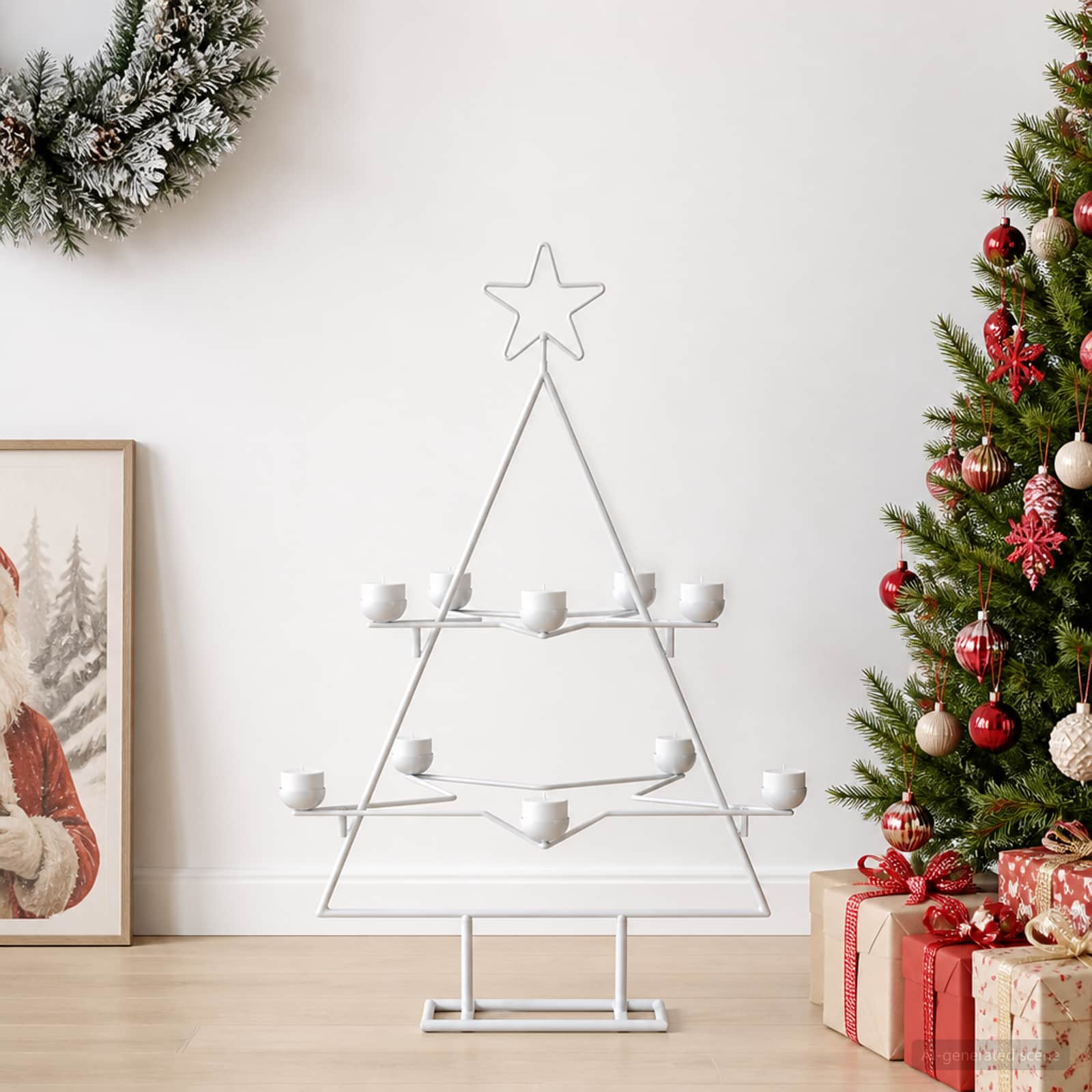vidaXL Metal juletræ med holder KUOPIO 75 cm Stål Hvid