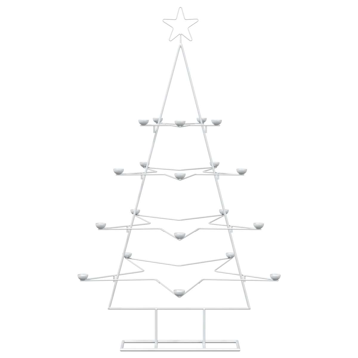 Metal juletræ med holder KUOPIO 140 cm Stål Hvid - Billede 5