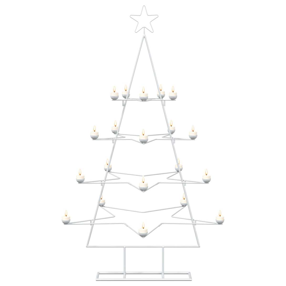 Metal juletræ med holder KUOPIO 140 cm Stål Hvid - Billede 3