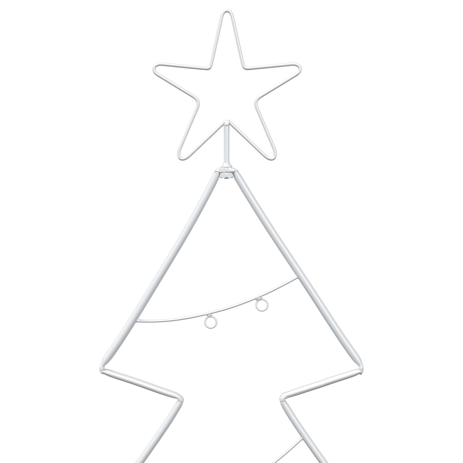 Kovinsko božično drevesce s stojalom KUOPIO 210 cm Jeklo Bela