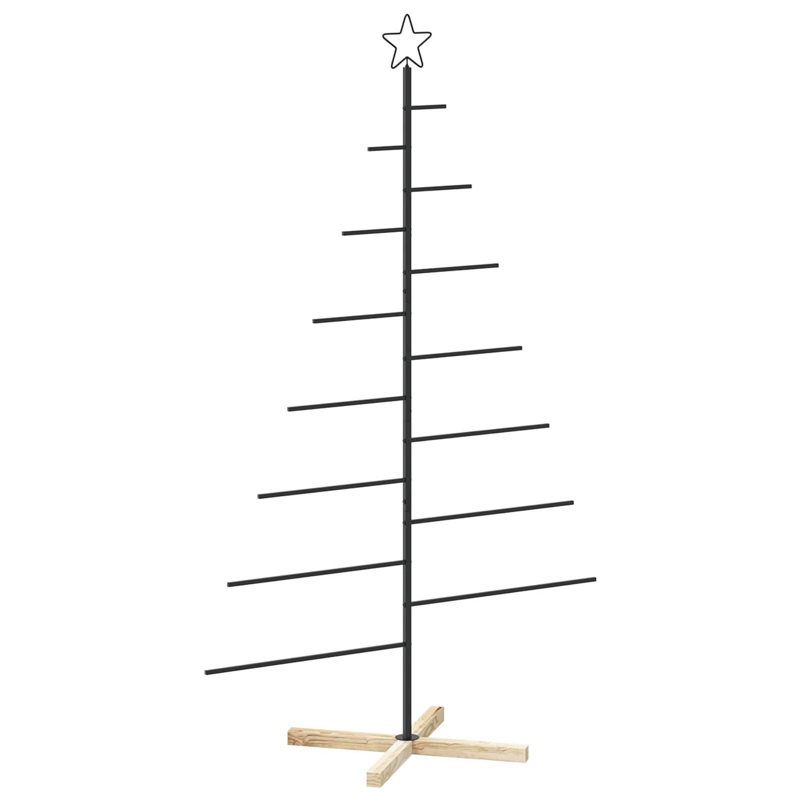 Kovinsko božično drevesce s stojalom KUOPIO 180 cm Jeklo Črna