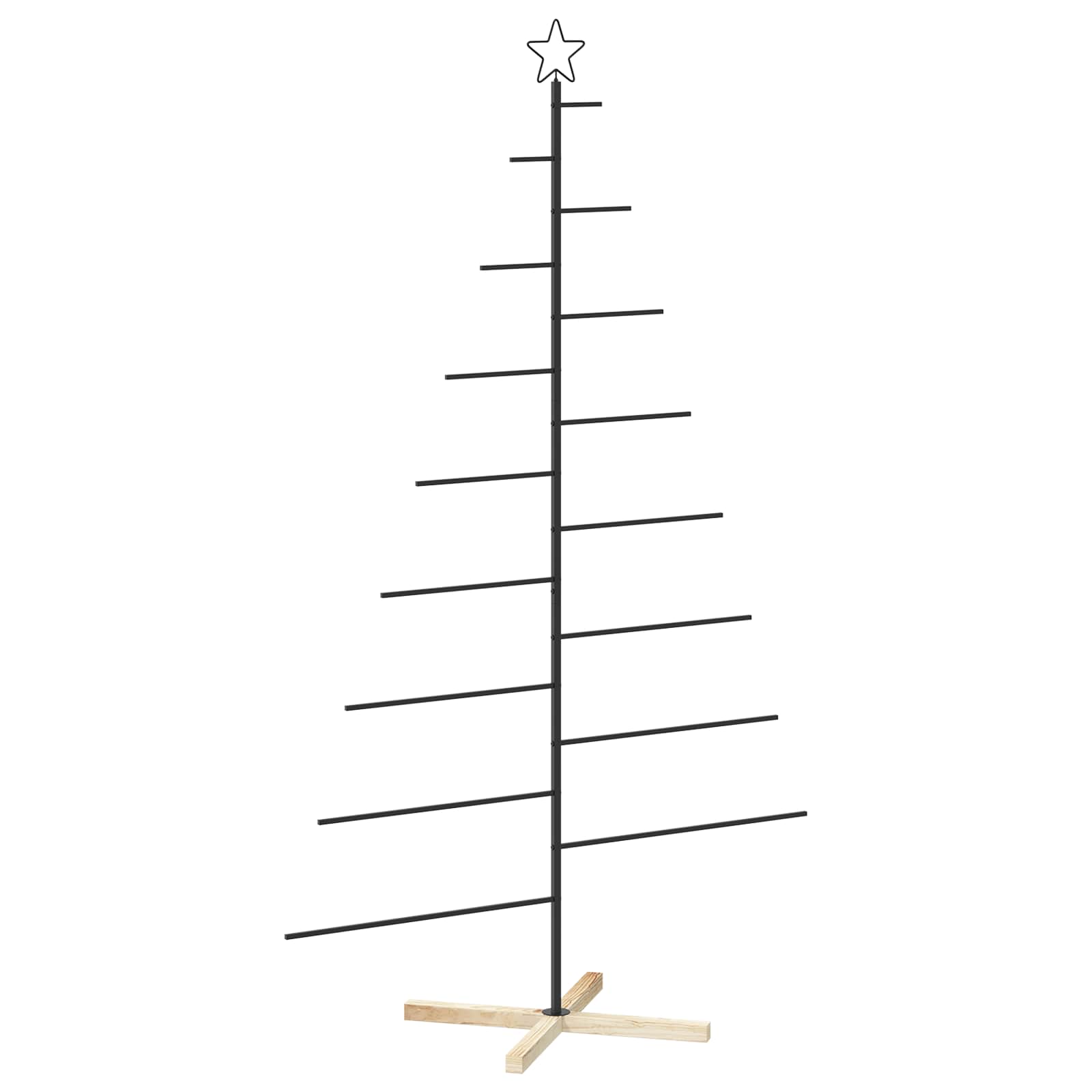 Kovinsko božično drevesce s stojalom KUOPIO 210 cm Jeklo Črna