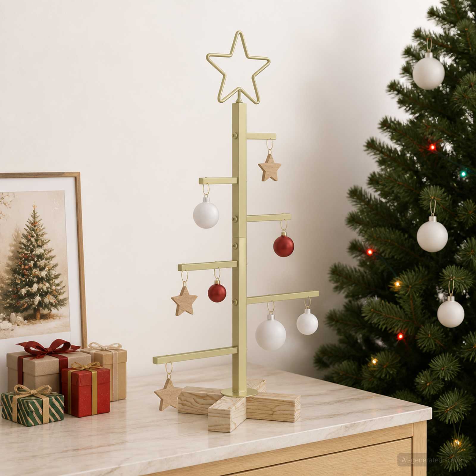 vidaXL Metal juletræ KUOPIO 60 cm Stål Guld