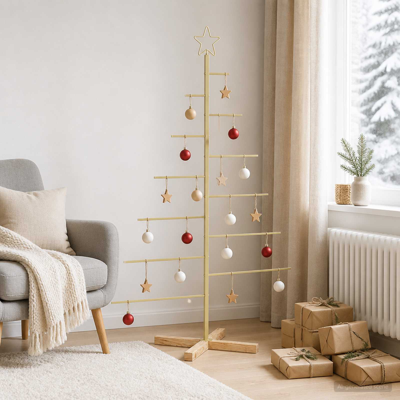 vidaXL Metal juletræ KUOPIO 150 cm Stål Guld