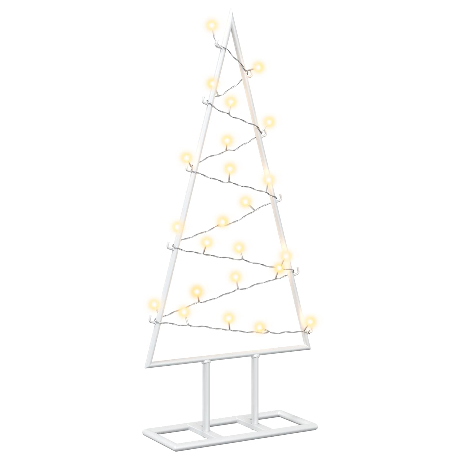 vidaXL Pom de Crăciun din metal KUOPIO 60 cm Alb cald Oțel Alb