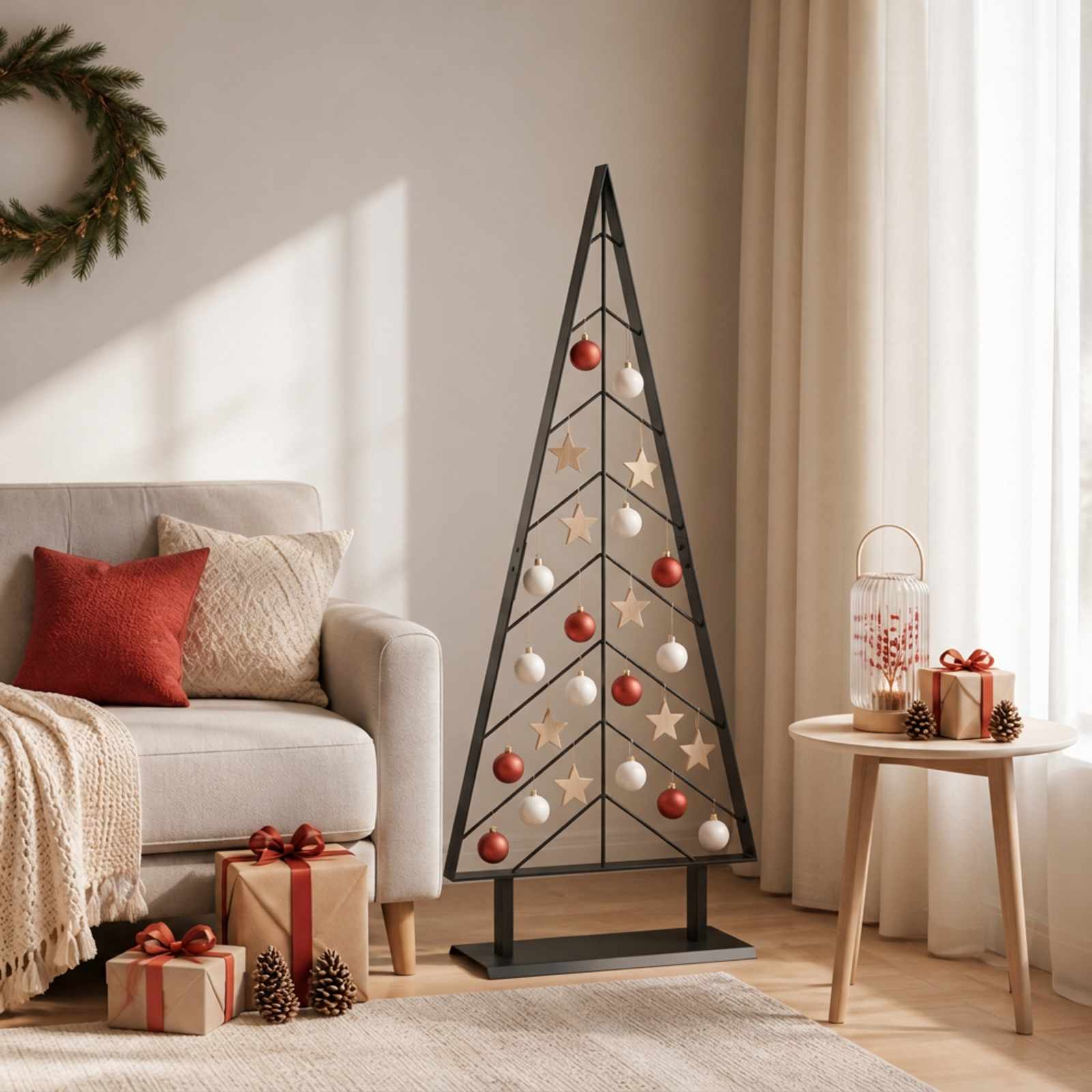 vidaXL Metall Weihnachtsbaum KUOPIO 125 cm Stahl Schwarz