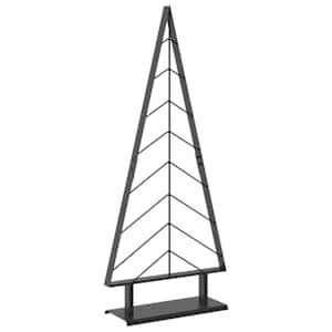 vidaXL Jalaga metallist j&otilde;ulupuu KUOPIO 125 cm Teras Must